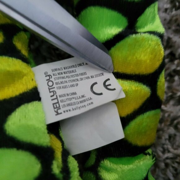 Kellytoy Frog 16 in Plush Spotted Toad Green Yellow Long Legs Stuffed Animal Toy - Picture 3 of 6